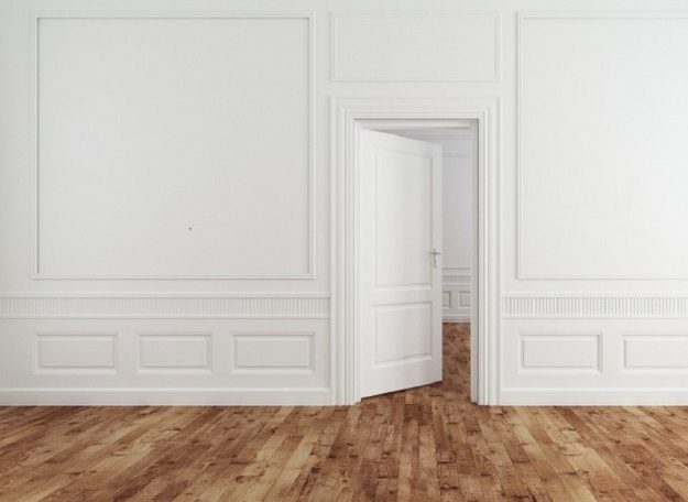 white walls with door ajar